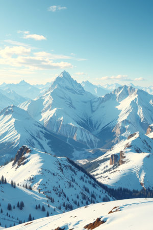 Panoramic view of the natural landscape of Snow Mountainの素材