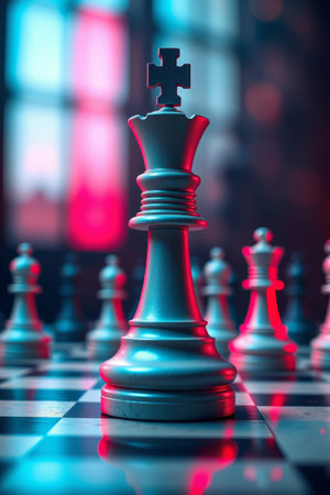 Close up of chess piecesの素材