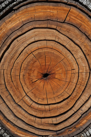 Close up of tree ring textureの素材
