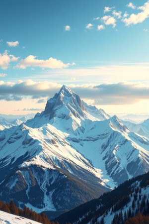 Snow Mountain Panoramic Natural Sceneryの素材