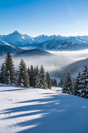 Snow Mountain Forest Snow Scene Natural Sceneryの素材