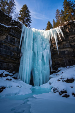 Winter Natural Landscape Ice Fallsの素材