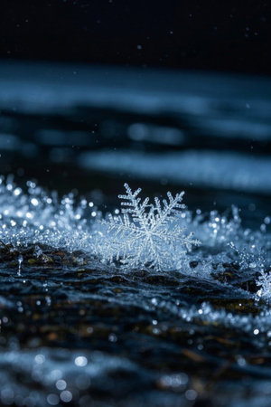 Macro Snowflake Close upの素材