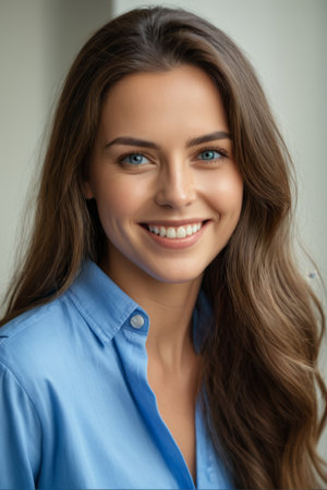 Bust of a smiling ladyの素材