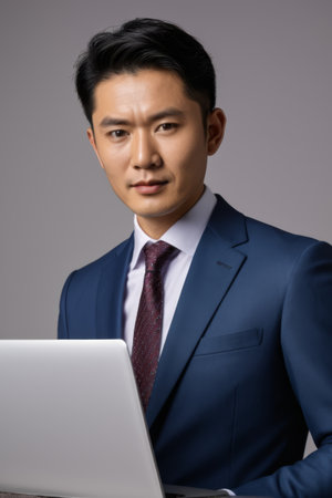 Business men using laptopsの素材