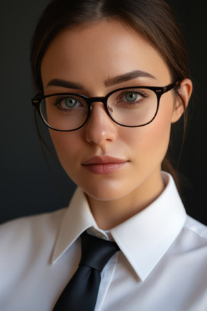 Portrait of a professional woman wearing glassesの素材