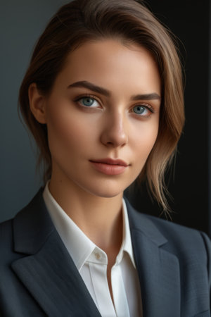 Bust portrait of a working womanの素材