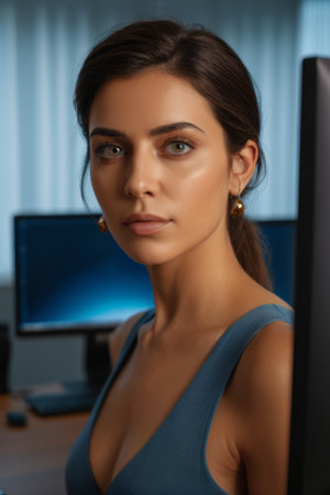 Portraits of young women in office environmentsの素材