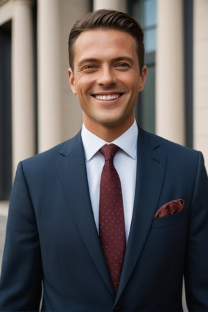 Smiling businessman in suitの素材