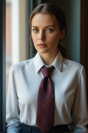 Portrait of young woman in formal attireの素材