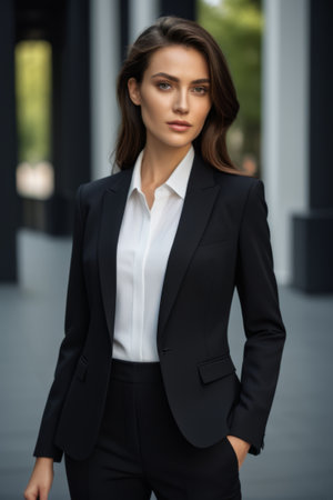 Portrait of a working woman in formal attireの素材