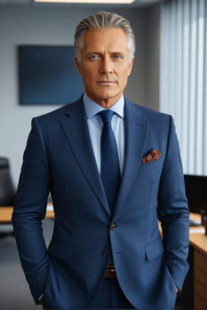 Formal Portrait in Business Men's Officeの素材