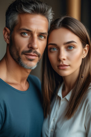 Close up of close relationship between men and womenの素材