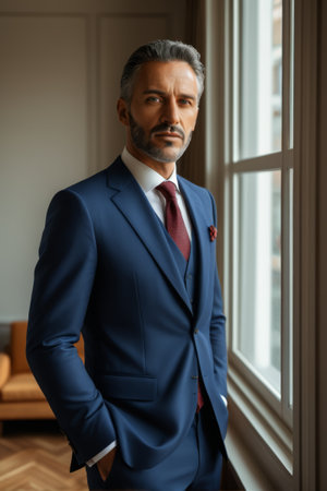 Portrait of a business man in a suitの素材