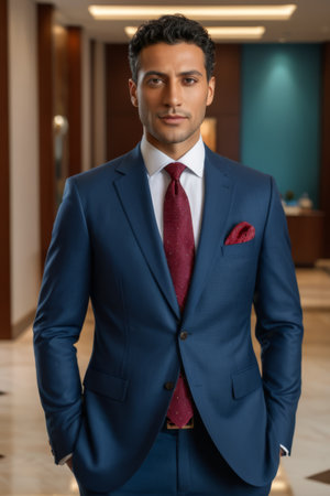 Portrait of a business man in a suit and tieの素材