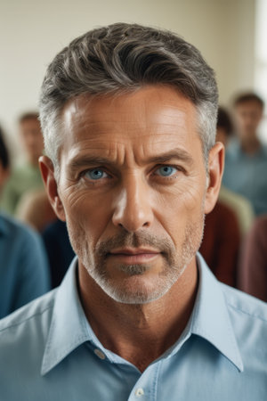 Close up to a mature manの素材