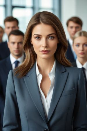 Business Occasion Businesswoman with Teamの素材