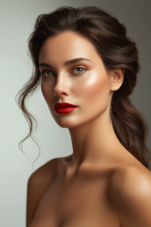 Close up portrait of a womanの素材