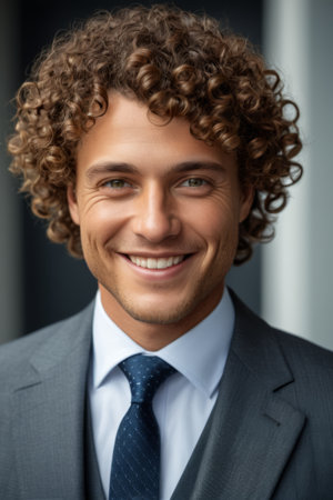 Smiling Suit Portrait of a Manの素材