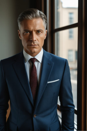 Portrait of mature man in suitの素材