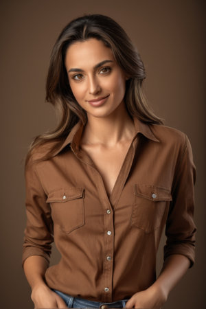 Studio Portrait of Young Womanの素材