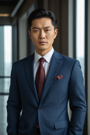 Portrait of a business man in a suitの素材