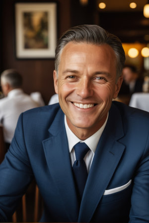 Smiling businessman in suitの素材