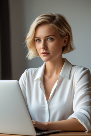 Image of office women using laptopsの素材