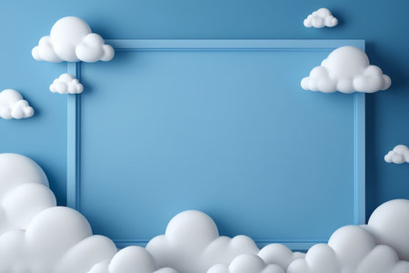 Blue background cloud decoration blank sceneの素材