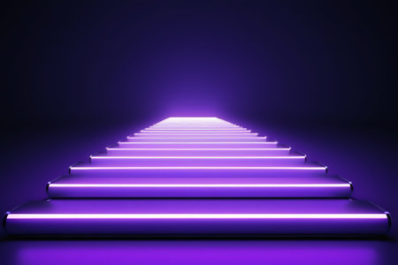Purple Glowing Staircase Scene Materialの素材