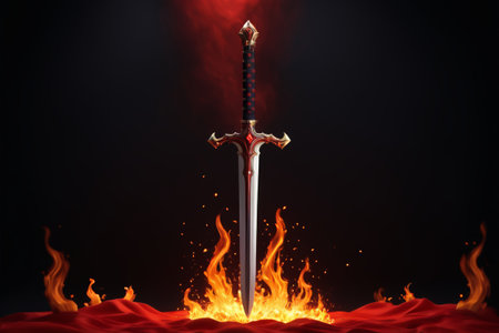 Exquisite sword in flamesの素材