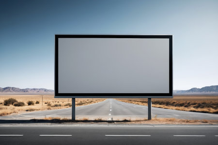 Blank outdoor billboards beside roadsの素材