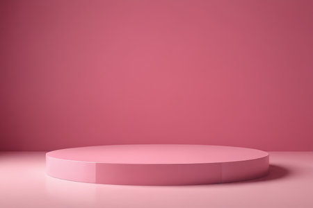 Pink round display table backgroundの素材