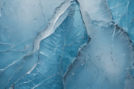 Close up of blue crackle ice textureの素材