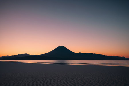 Nature at sunset on the mountains and beachesの素材