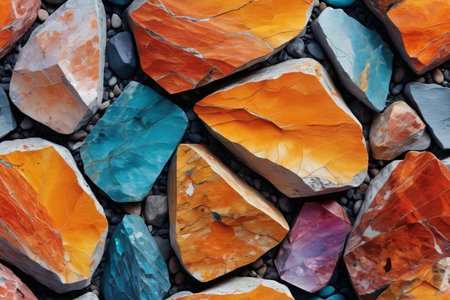 Close up of colorful stone splicingの素材