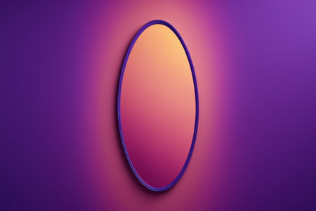 Oval mirror on purple backgroundの素材