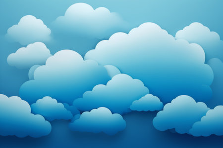 Blue background cartoon cloud patternの素材