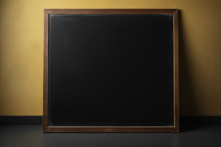 Black frame against the wall blank pictureの素材