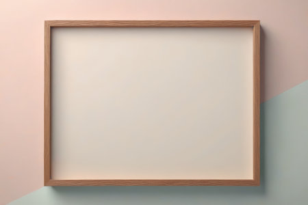 Wooden frame decoration on the wallの素材