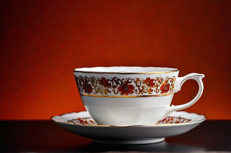 Decorative pattern ceramic teacup and tea trayの素材