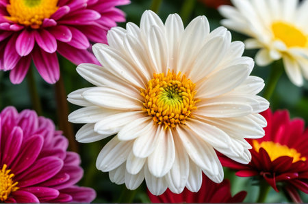 Close up of colorful chrysanthemumsの素材