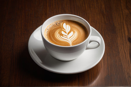 Lava coffee on a wooden tabletopの素材