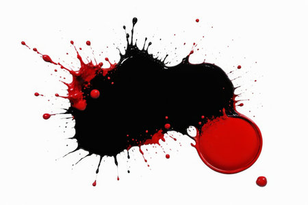 Red and black paint splatter materialの素材