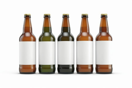 A scene where multiple bottles of beer are placed togetherの素材