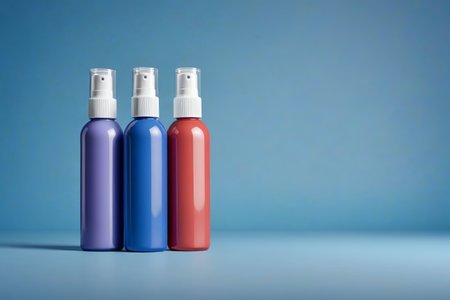 Close up of the three color spray bottleの素材