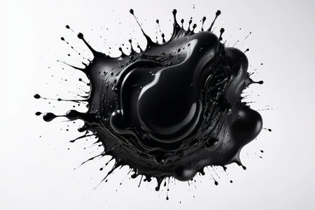 Close up of black liquid splatterの素材