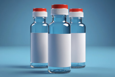 Close up of a laboratory glass medicine bottleの素材