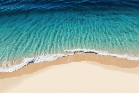 Overlooking the beach and the clear oceanの素材