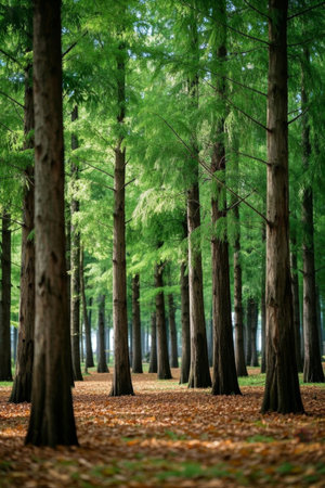 Lush forest tree landscapeの素材